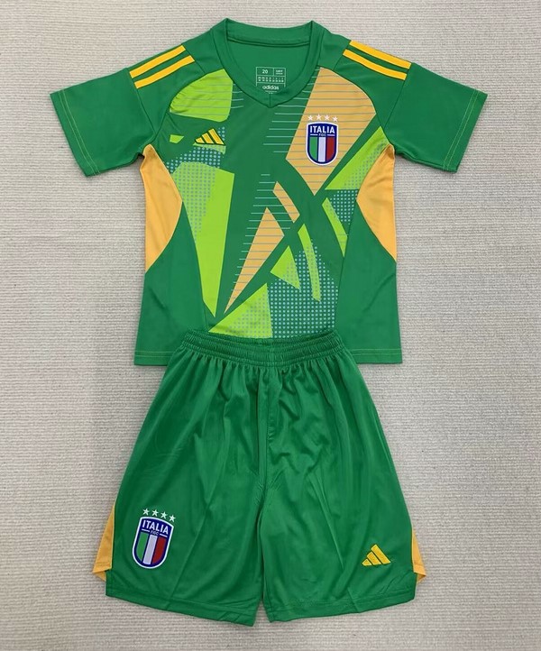 Kids-Italy 2024 Euro GK Green Soccer Jersey